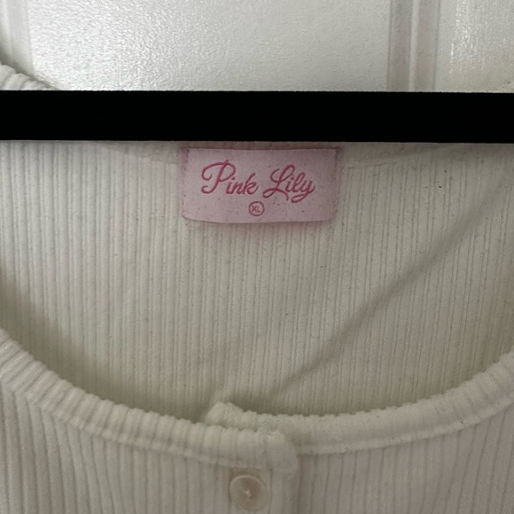 pink lily button up mini dress - Picture 3 of 3